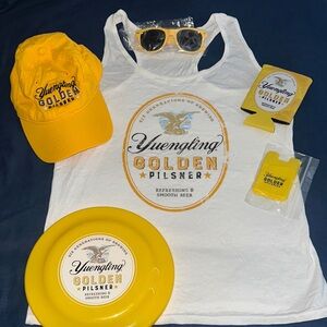 Yuengling Golden Pilsner Women's White and Yellow Tank Top